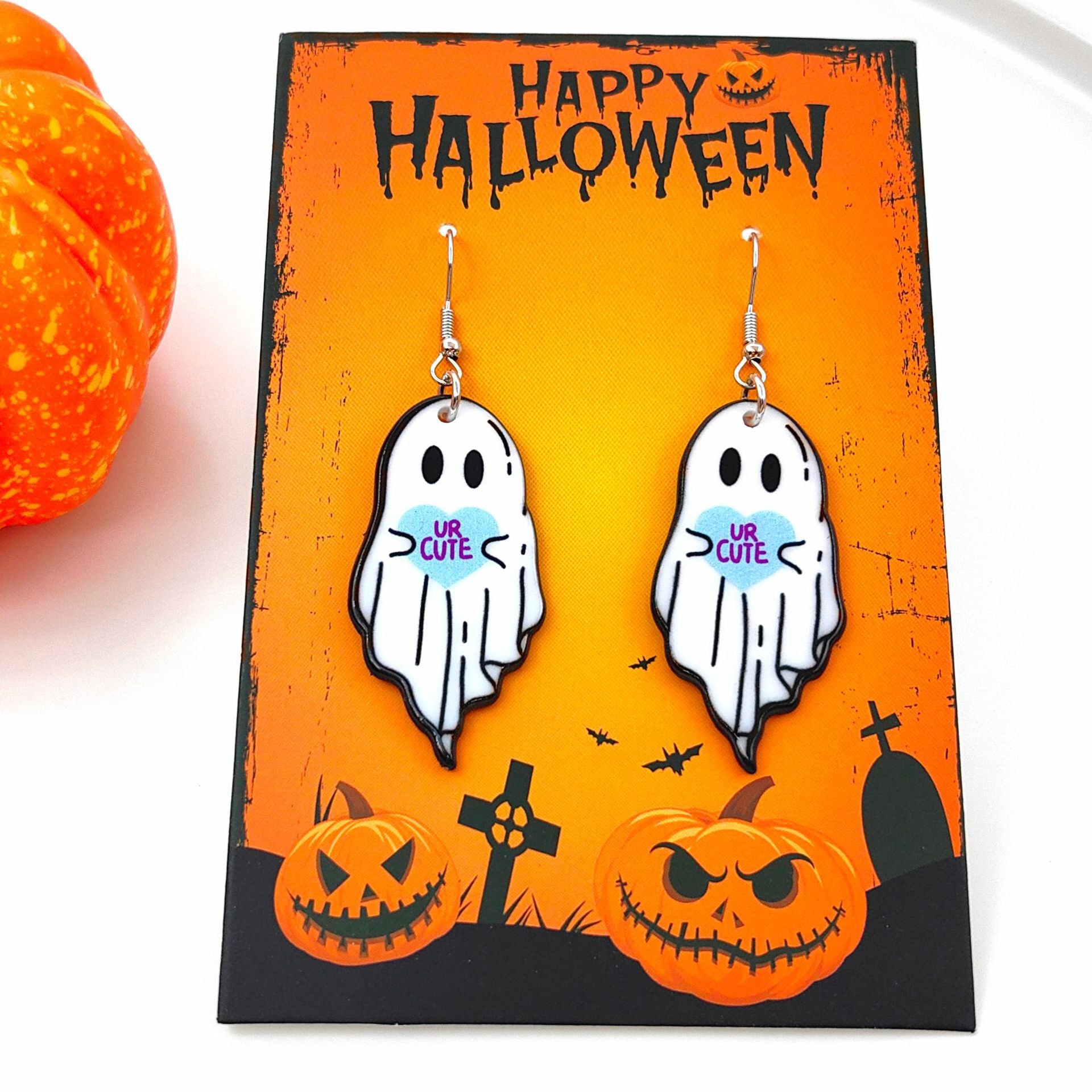 Wholesale Halloween Ghost Witch Skull Pendant Acrylic Earrings ACC-ES-XiZhao019