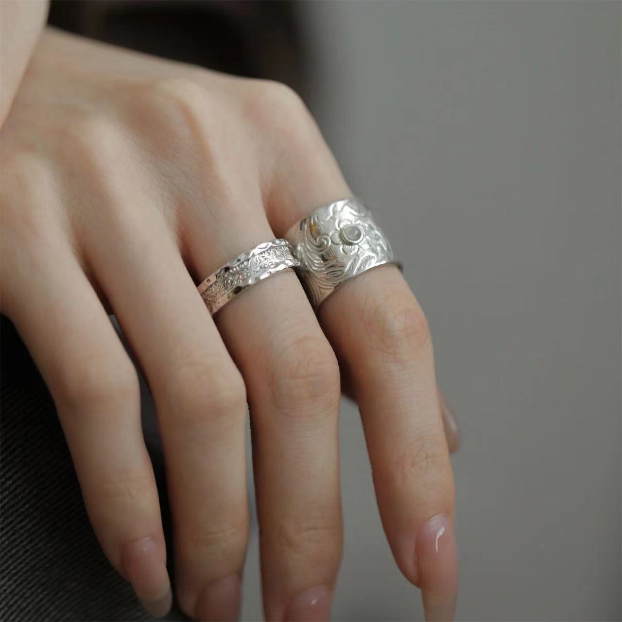 Wholesale Two-Color Gold Color Matching Open Couple Ring