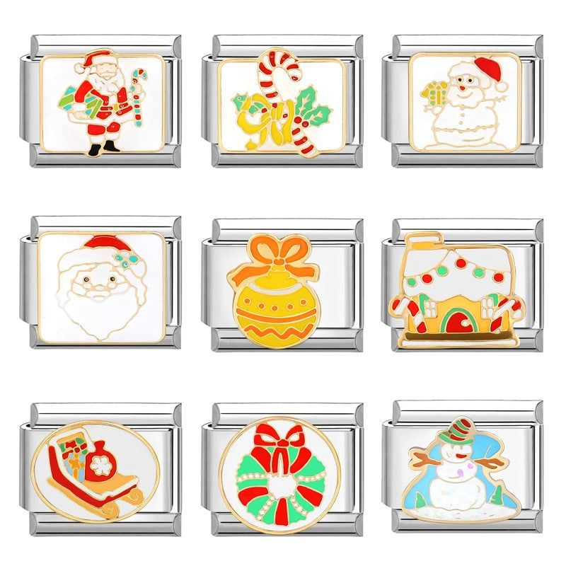 Wholesale Italian Charm Bracelet 9mm DIY Splicing Christmas Stainless Steel Composable Bracelet