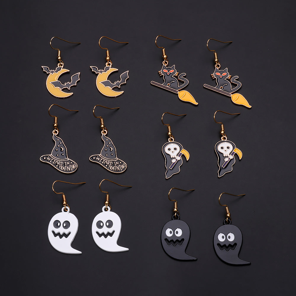Wholesale 10pcs cute cartoon earrings pumpkin alloy earrings