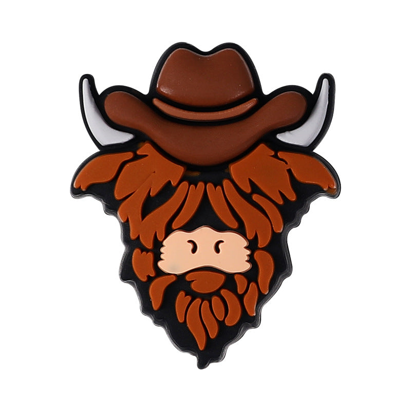 Wholesale 20pcs Animal Highland Cattle Focal Beads DIY Bead Accessories