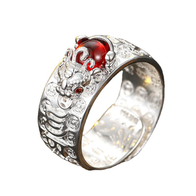 Wholesale Pi Xiu Heart Sutra Six-Character Mantra Ring