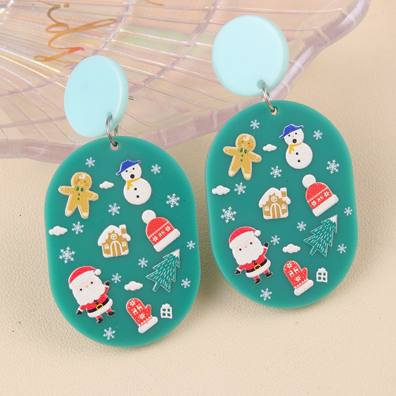 Wholesale Christmas Series Cup Snowman Acrylic Earrings