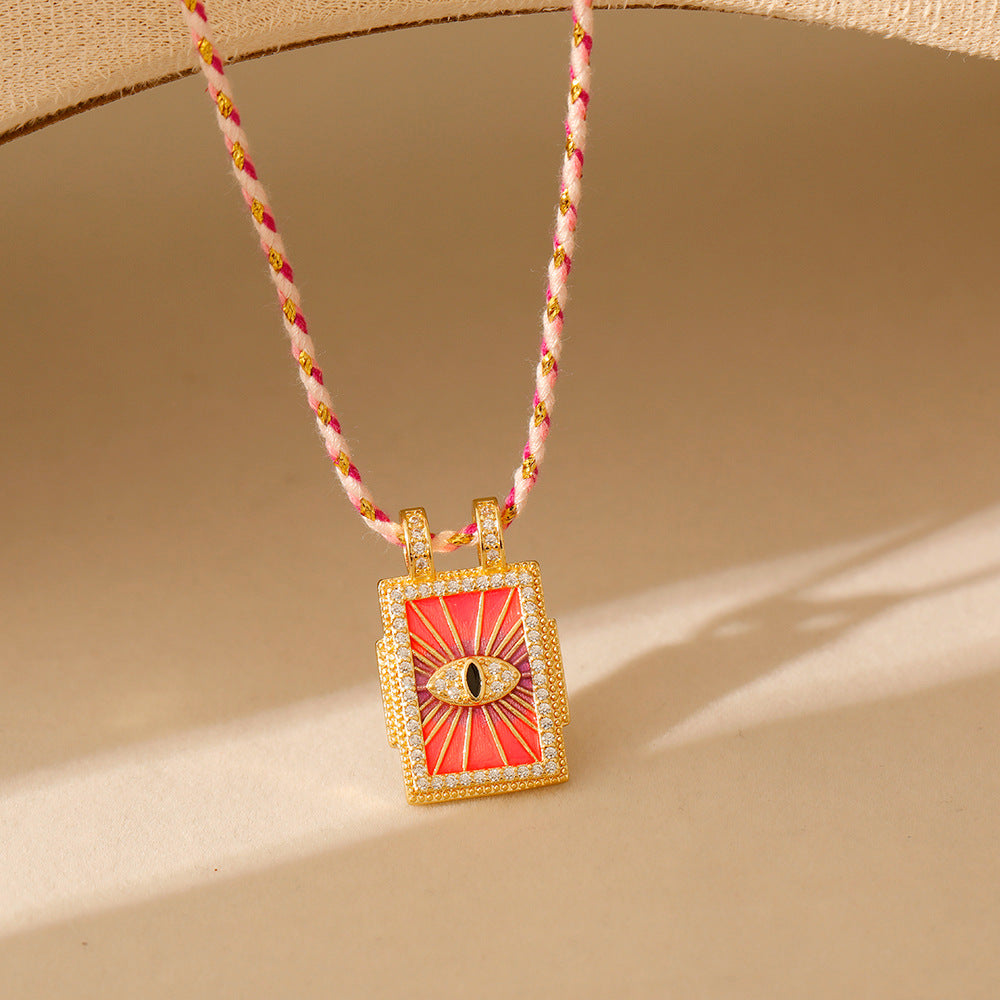 Wholesale Stainless steel Tarot TAROT Necklace with Drill Dropping Oil for Women