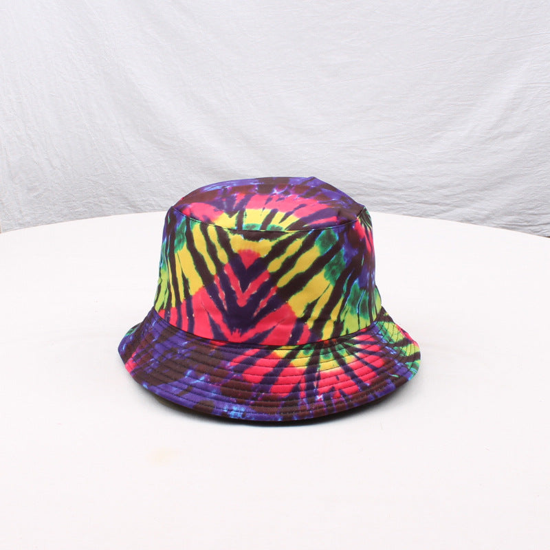 Wholesale Double-sided tie-dyed fisherman hat  3D color printing  hat