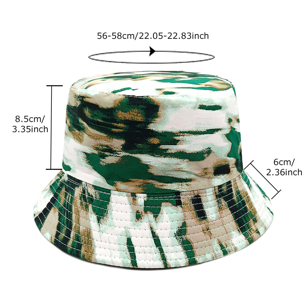 Wholesale Tie-dye graffiti bucket hat double-sided