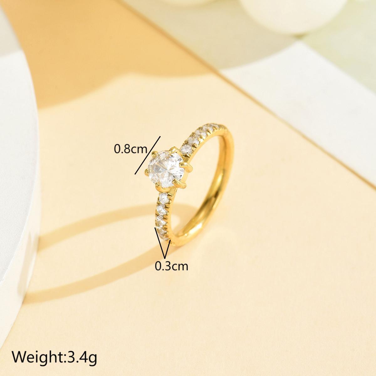 Wholesale 2PCS Stainless steel zircon ring