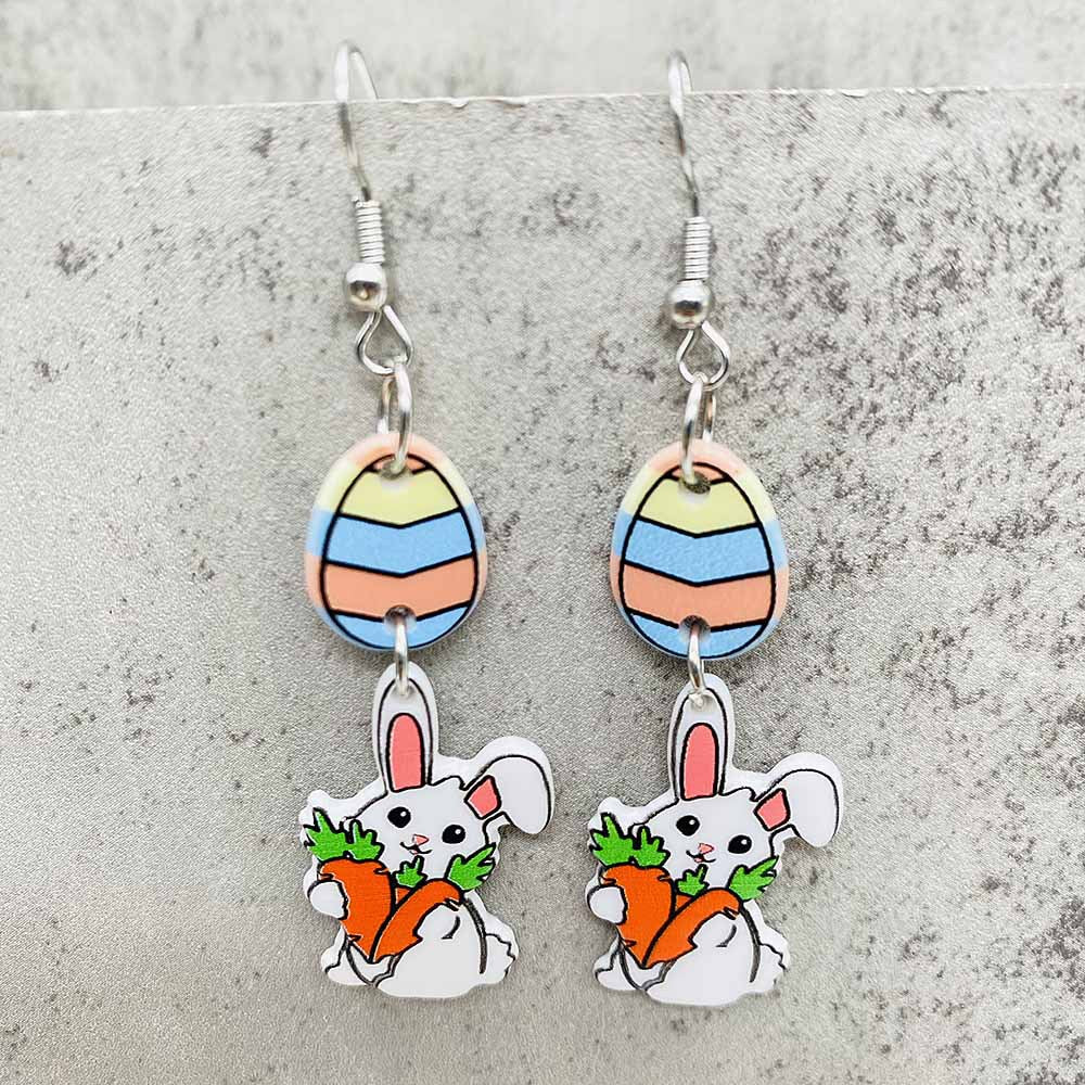 Wholesale  Easter leopard print rabbit carrot acrylic earrings