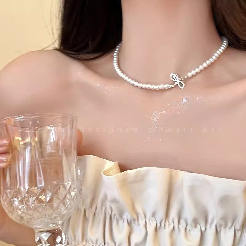 Wholesale Light luxury Pearl titanium steel necklace