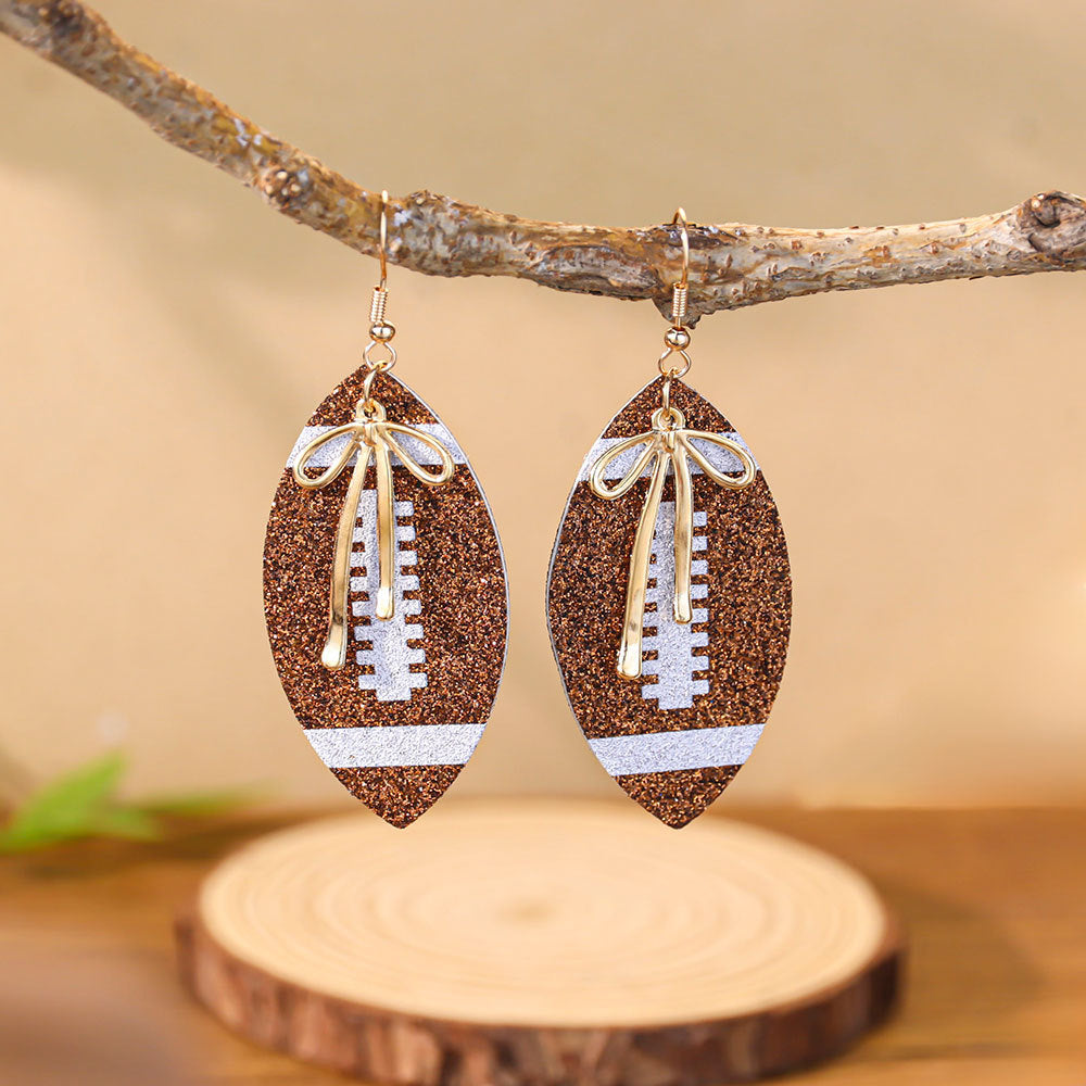 Wholesale Sequined Football Earrings