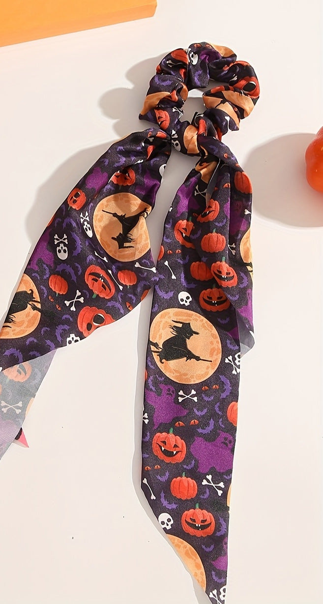 Wholesale Halloween Triangle Bandana Streamer Hair Scrunchies ACC-HS-Mulin003