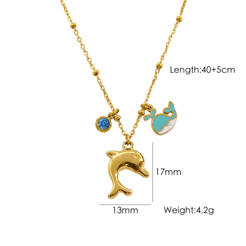 Wholesale Ocean Series 14K Gold Stainless Steel Necklace