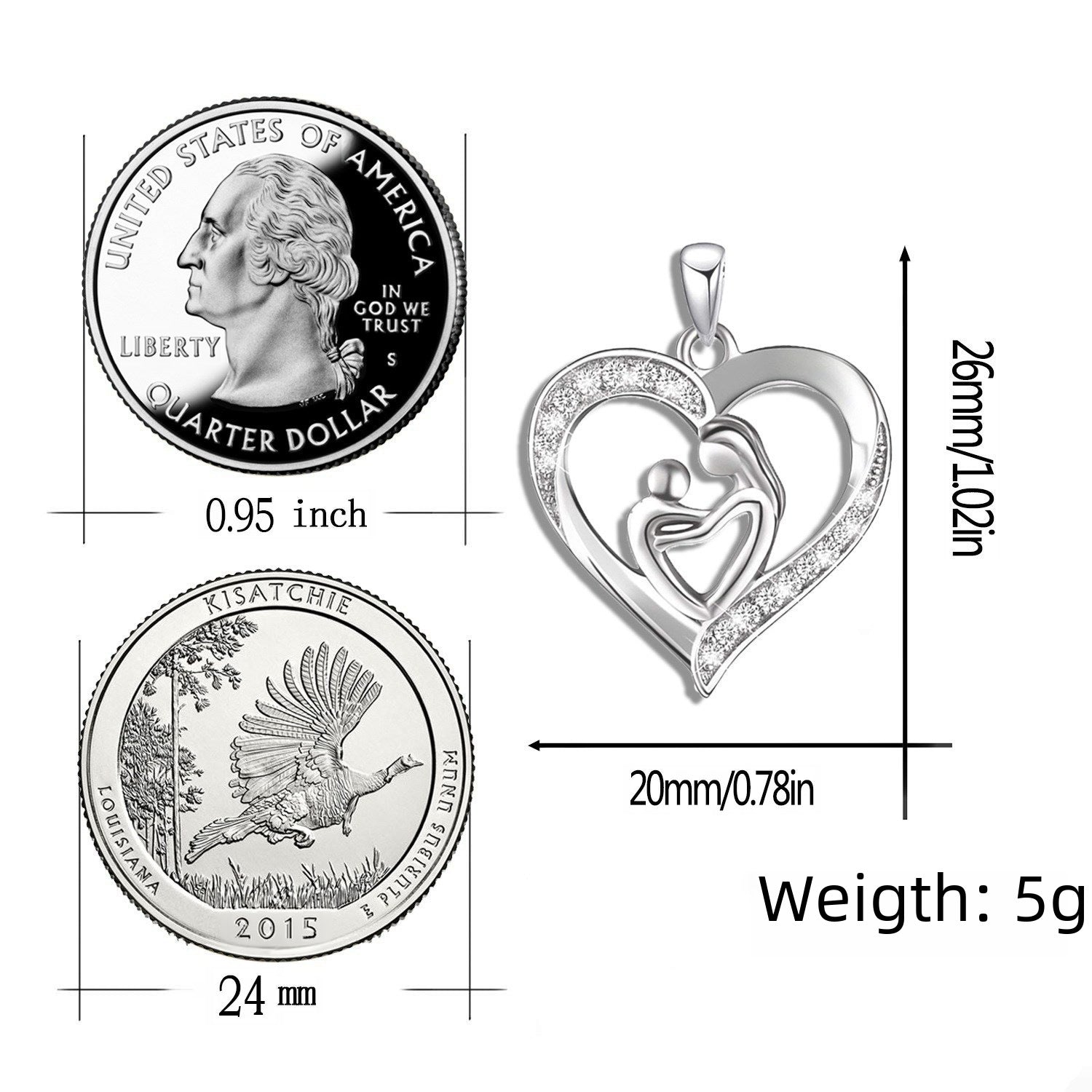 Wholesale  Mother's Day love mother-child concentric necklace