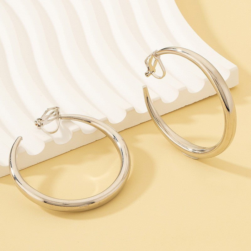Wholesale Minimalist Gold Hoop Ear Clips,  Alloy Fashion Accessory,  Boutique Resale Gift