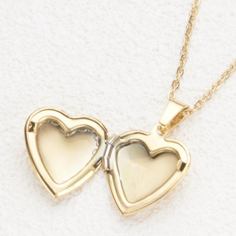 Wholesale Stainless Steel Silver Gold Small Love Lace Photo Box Necklace ACC-NE-MS031