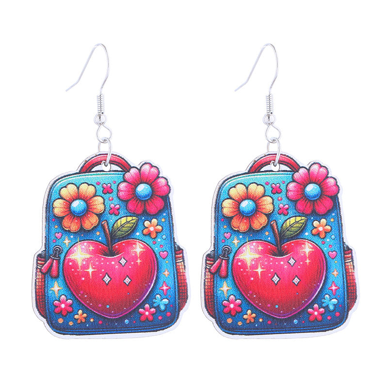 Wholesale College Style Earrings School Graduation Season Creative Earrings