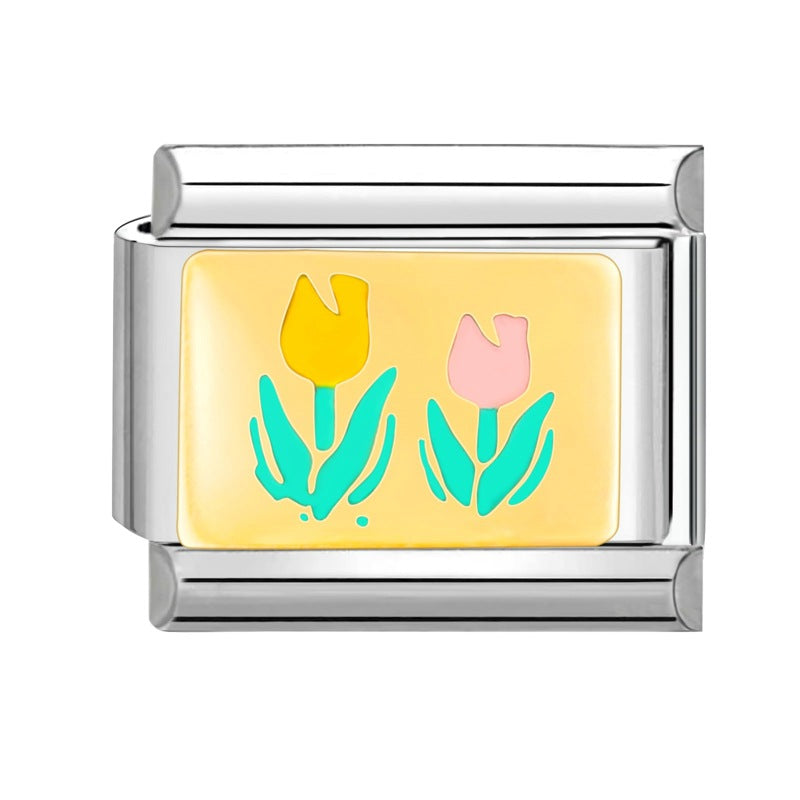 Wholesale Italian Charm Bracelet 9mm DIY Splicing Cartoon Cute Titanium Steel Composable Bracelet