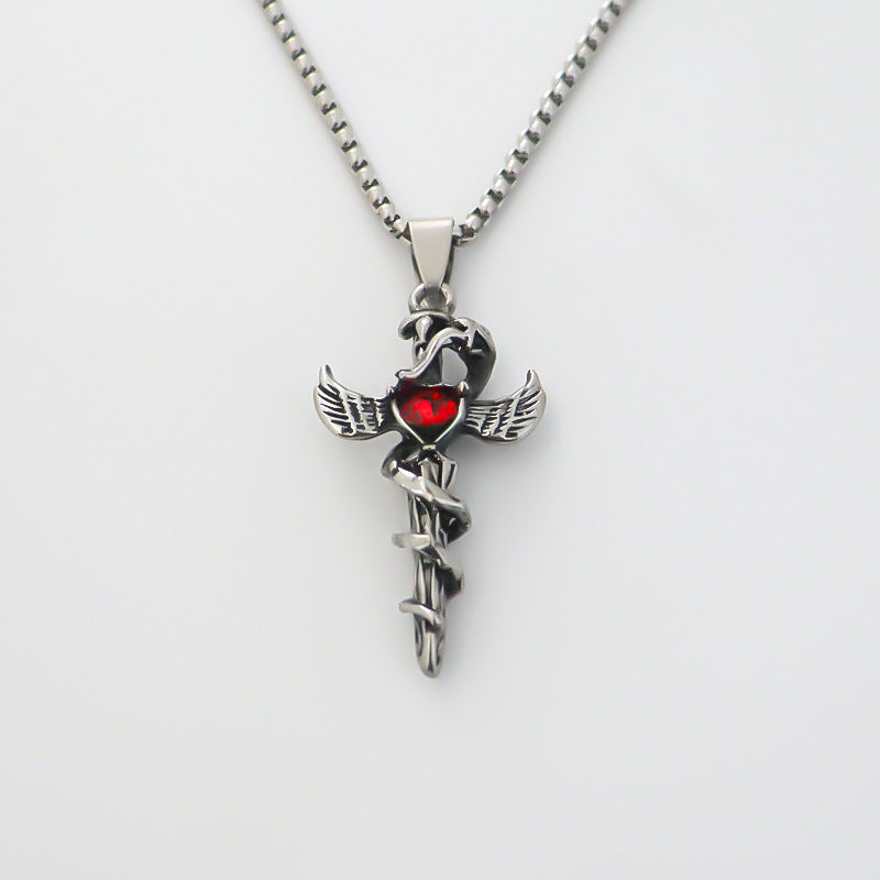 Wholesale dark Python sword pendant  necklace