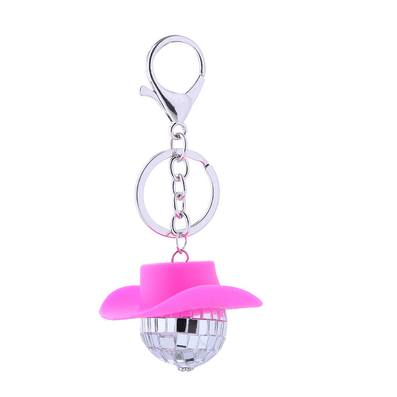 Wholesale Cowboy Hat Disco Mirror Ball Keychain ACC-KC-CT001