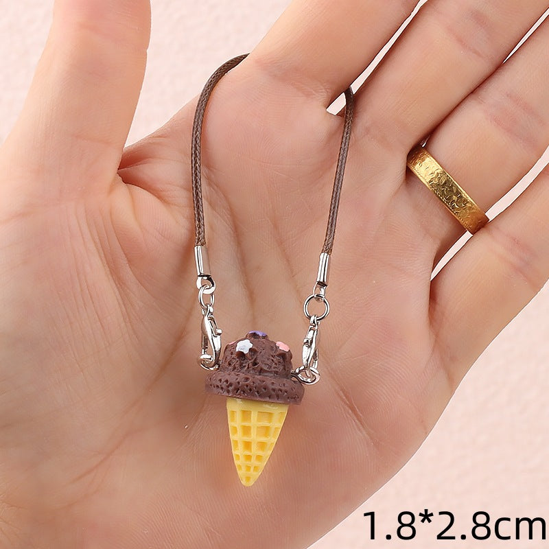 Wholesale Cute cartoon mini ice cream cone doll accessories