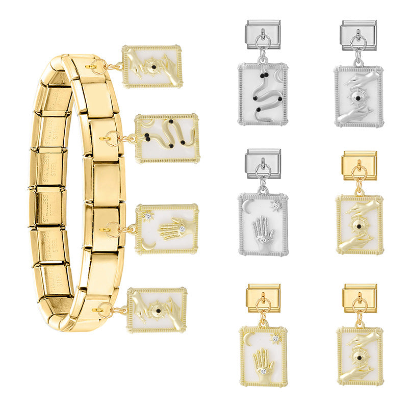 Wholesale Italian Charm Bracelet 9mm DIY Splicing Cute Creative Stainless Steel Composable Bracelet