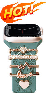 Wholesale Cross-border European and American Apple Watch strap decorative ring simple all-match fashion new decorative nail multi-layer suit