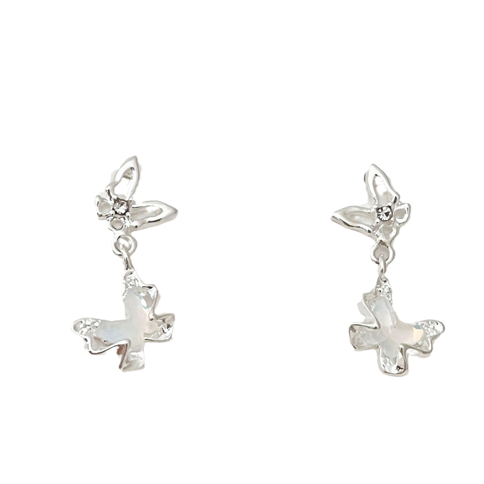 Wholesale Hollow Butterfly Earrings Alloy Electroplated Boutique Resale for Women