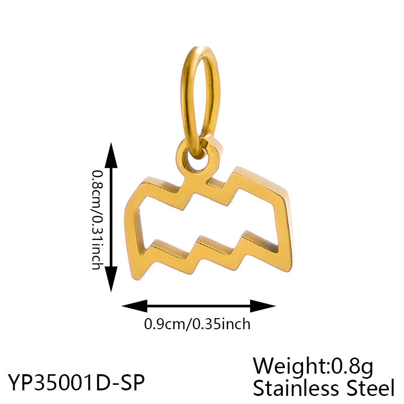 Wholesale Twelve Zodiac DIY stainless steel micro-inlaid diamond pendant