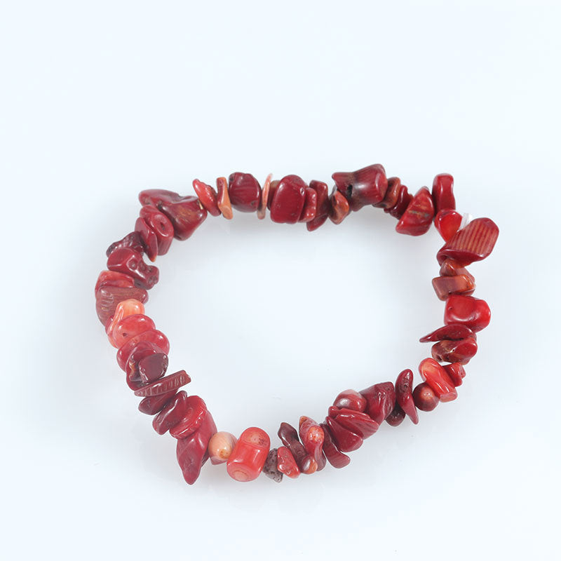 Wholesale Natural colorful gravel hand-woven elastic boho bracelet