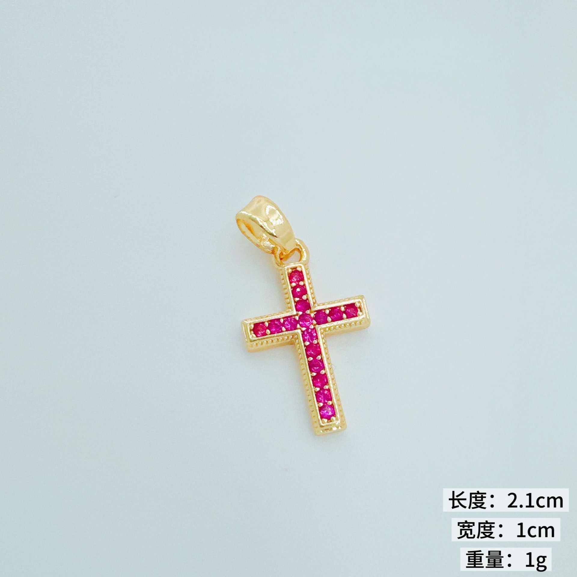 Wholesale Fashion Cross Pendant,  Copper Plated Gold,  European Style Jewelry Accessory for Daily Wear