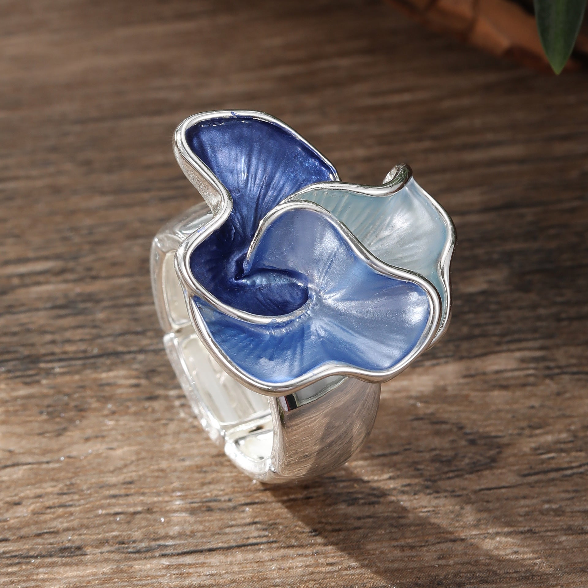 Wholesale Colorful Oil Painting Geometric Petals Alloy Rings ACC-RS-Taol001