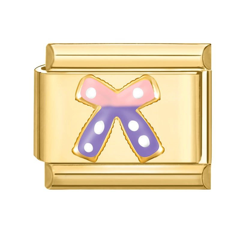 Wholesale Stainless Steel Italian Style Bow Charms,  DIY Bracelet Craft Accessories for Jewelry Making