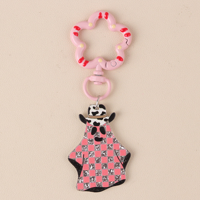 Wholesale  Acrylic Fun   Series Cartoon Funny Pumpkin Ghost Keychains