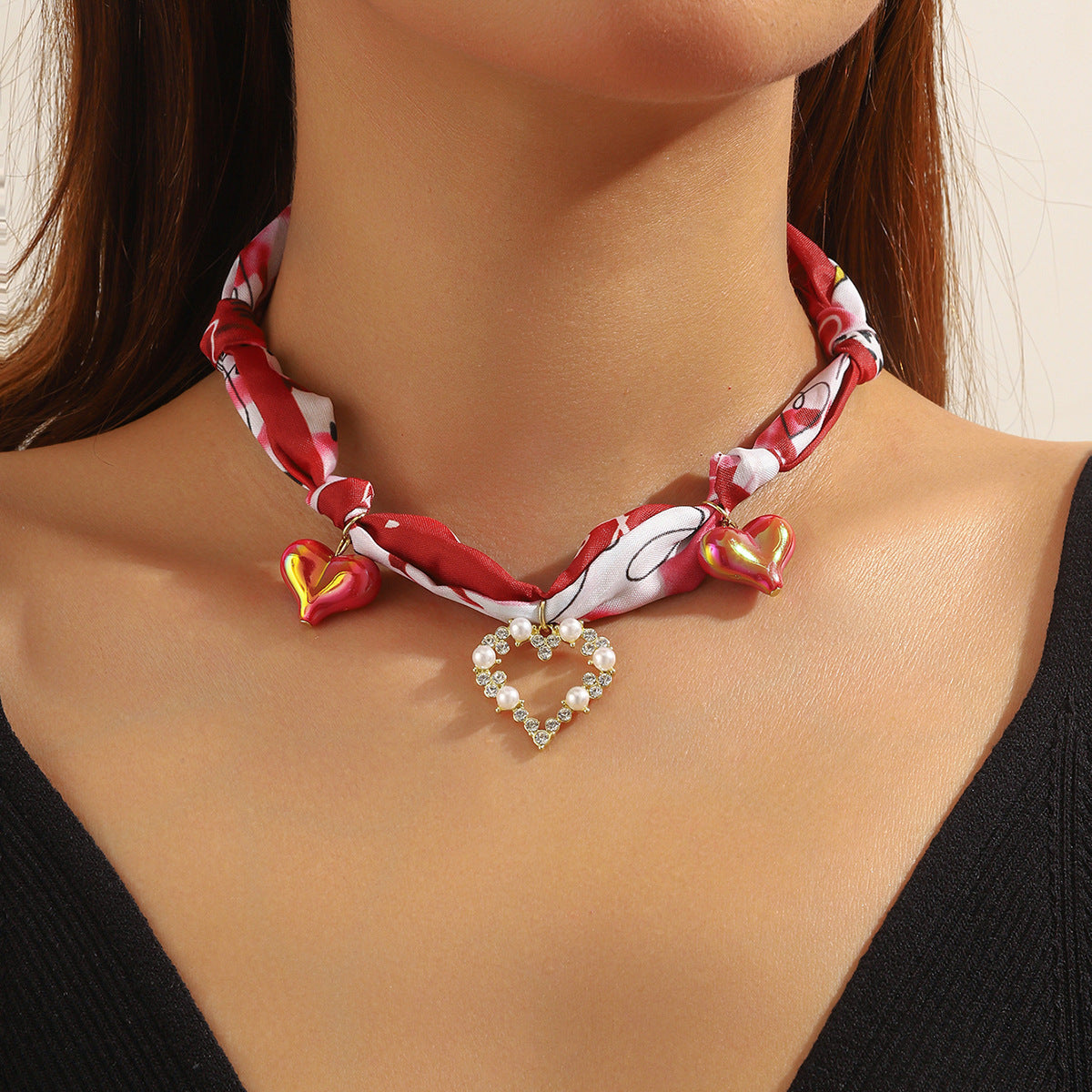 Wholesale Summer f Necklace with Pearl and Flower Pendants Fashion Accessory Gift