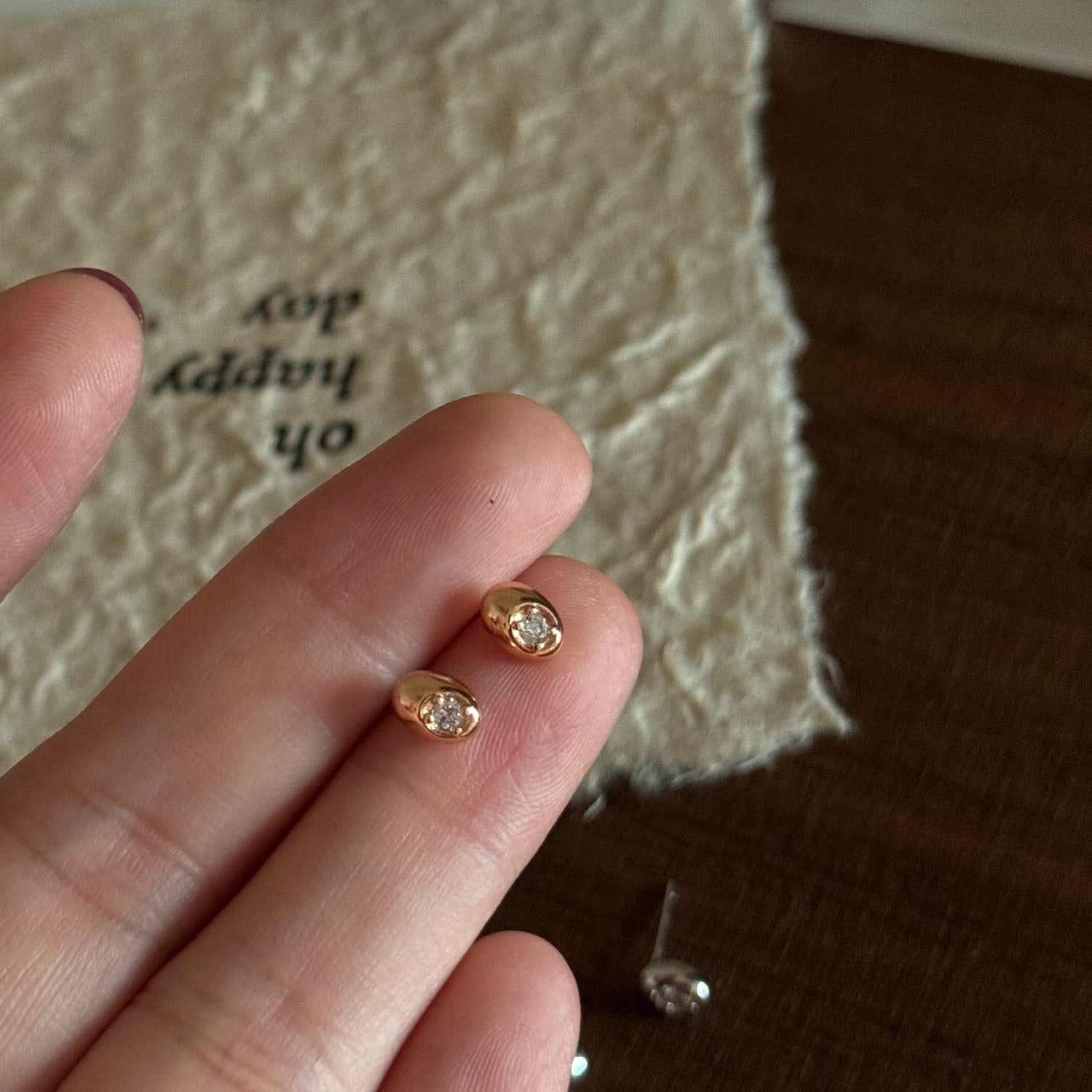 Wholesale Platinum Plated Mini Bean Earrings for Women