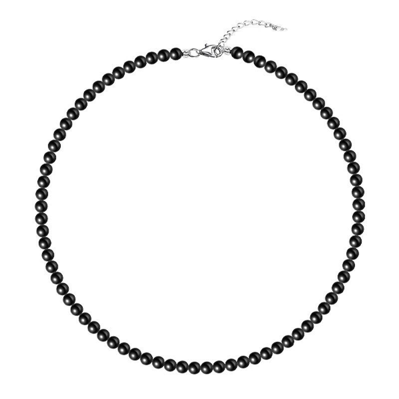 Wholesale Black Glass Pearl  Light Luxury  Pearl Necklace