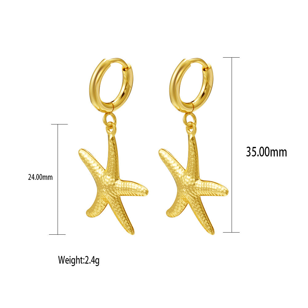 Wholesale Electroplated Stainless Steel Shell Earrings - Boutique Resale Jewelry