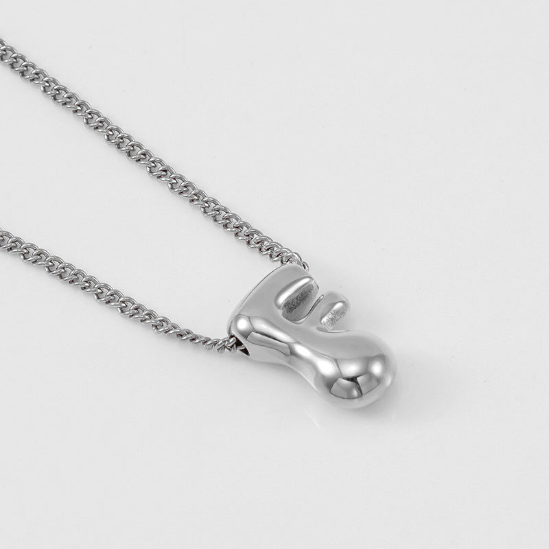 Wholesale Titanium Steel  balloon bubble letter pendant female necklace
