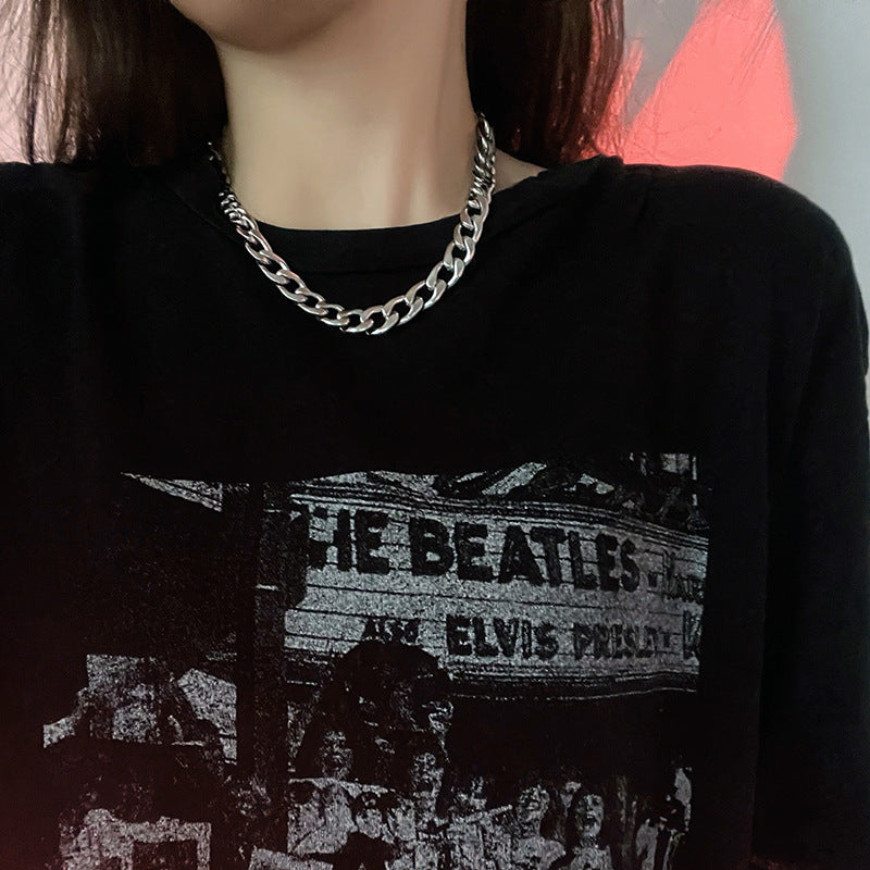 Wholesale Titanium Steel Cuban Necklace Men's Necklace Clavicle Chain ACC-NE-Meihun008