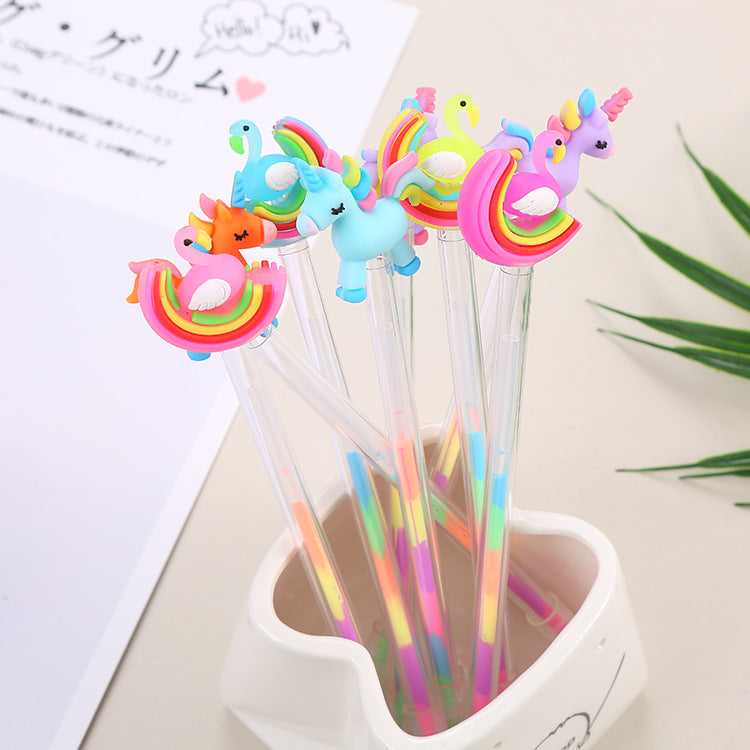 Wholesale Creative cute flamingo colored gel pen
