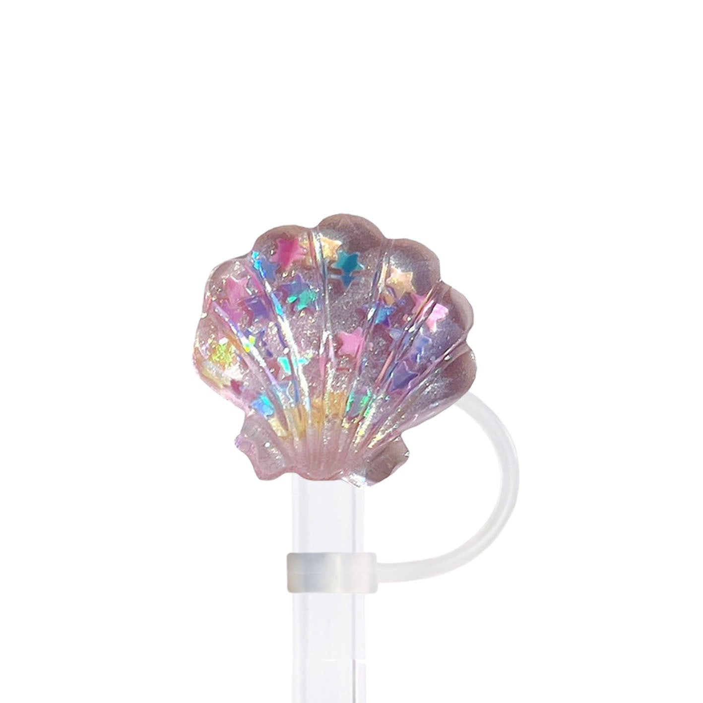 Wholesale Random 100pcs Shell resin 10mm Straw Cover Straw Tube Cap