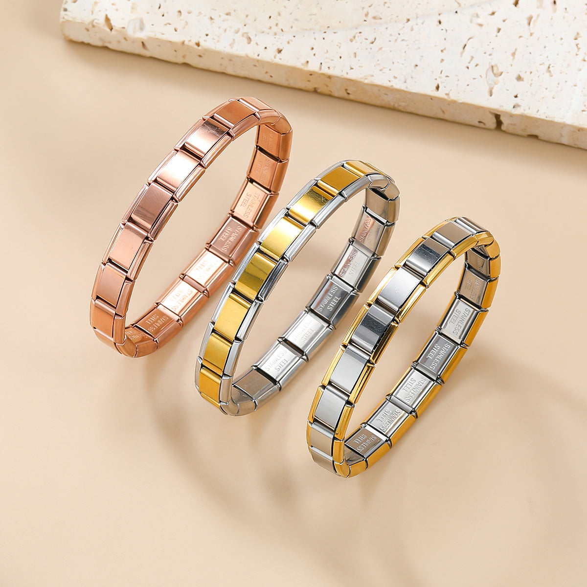 Wholesale Italian Charm Bracelet Titanium Steel Bracelet 9mm DIY Pattern Free Splicing Detachable Composable Bracelet ACC-BT-JL005