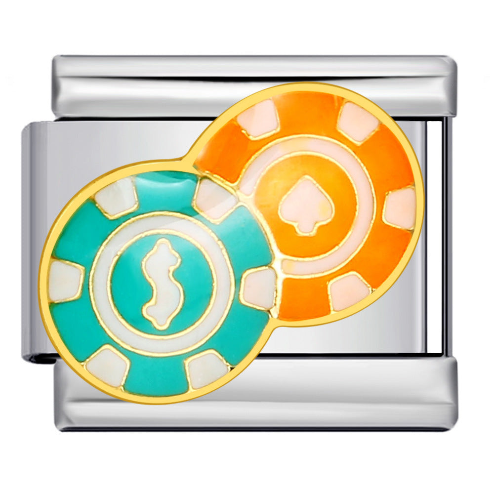 Wholesale Italian Charm Bracelet 9mm DIY Splicing Removable Poker Chips Stainless Steel Composable Bracelet