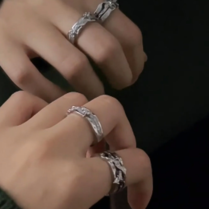 Wholesale Black and White niche design light luxury ring