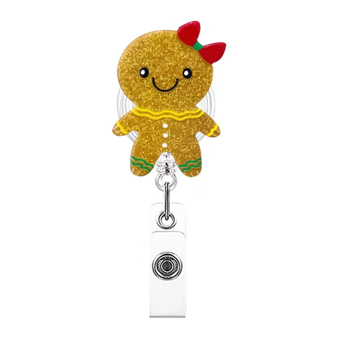 Wholesale acrylic Christmas office staff name tag retractable badge