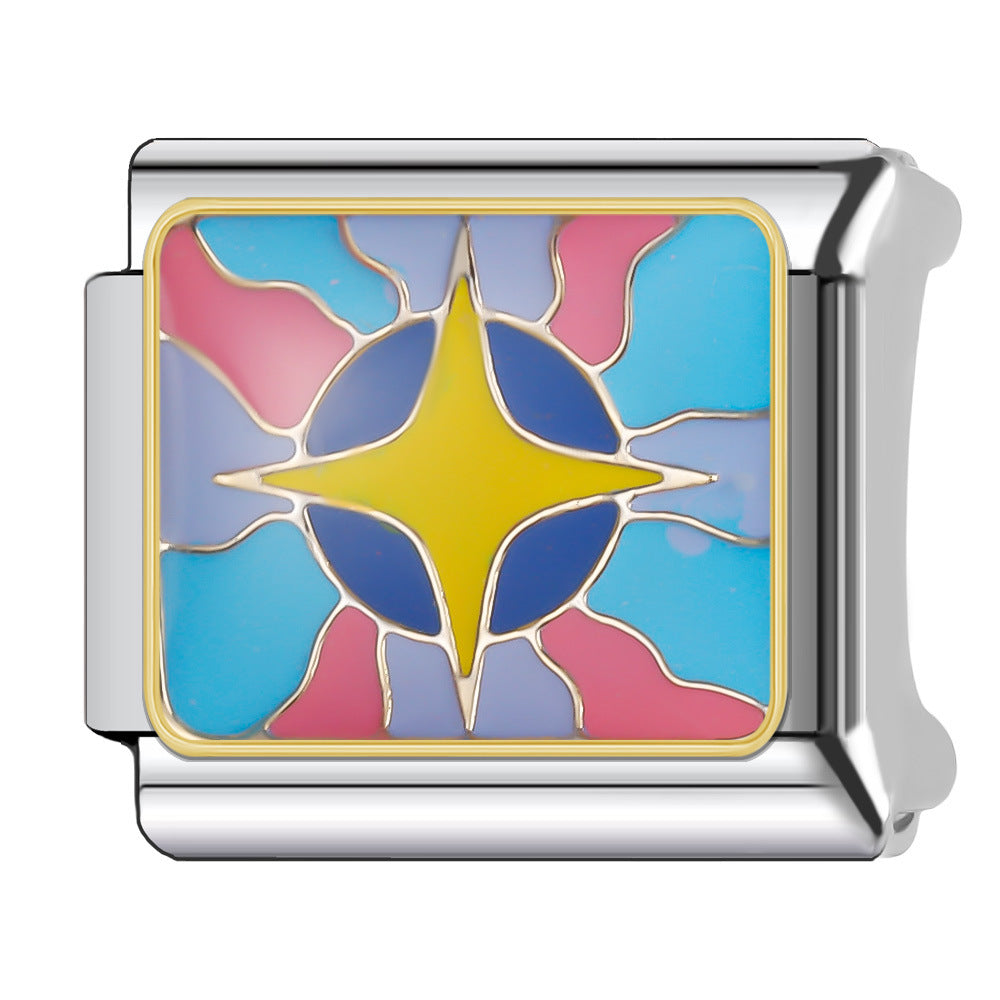 Wholesale Italian Charm Bracelet 9mm DIY Splicing Cosmic Star Series Stainless Steel Composable Bracelet