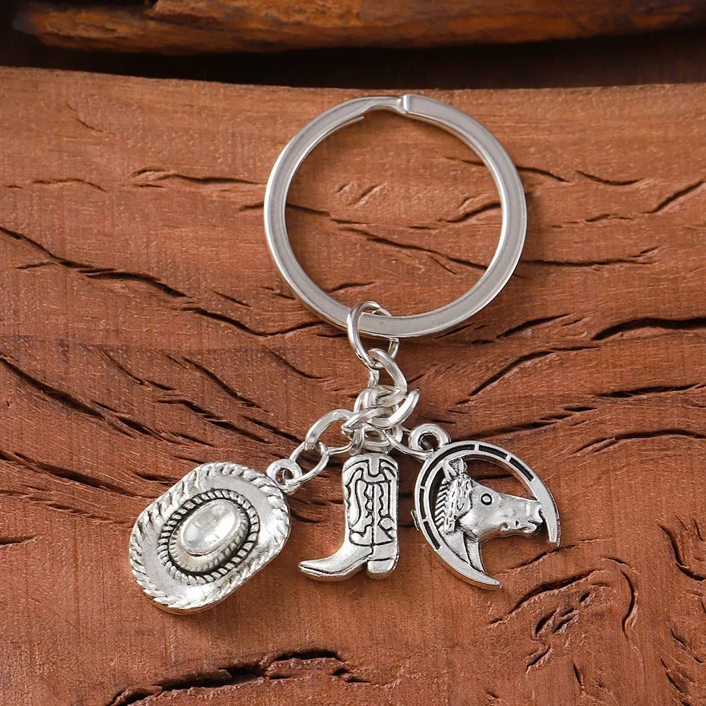 Wholesale Western Denim Theme Pendant Pendant Keychains