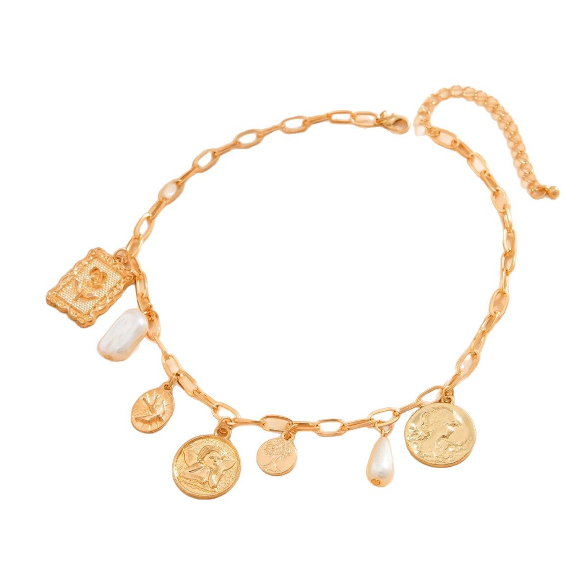 Wholesale Cool Hip-Hop Punk Style Avatar Square Pendant Necklace