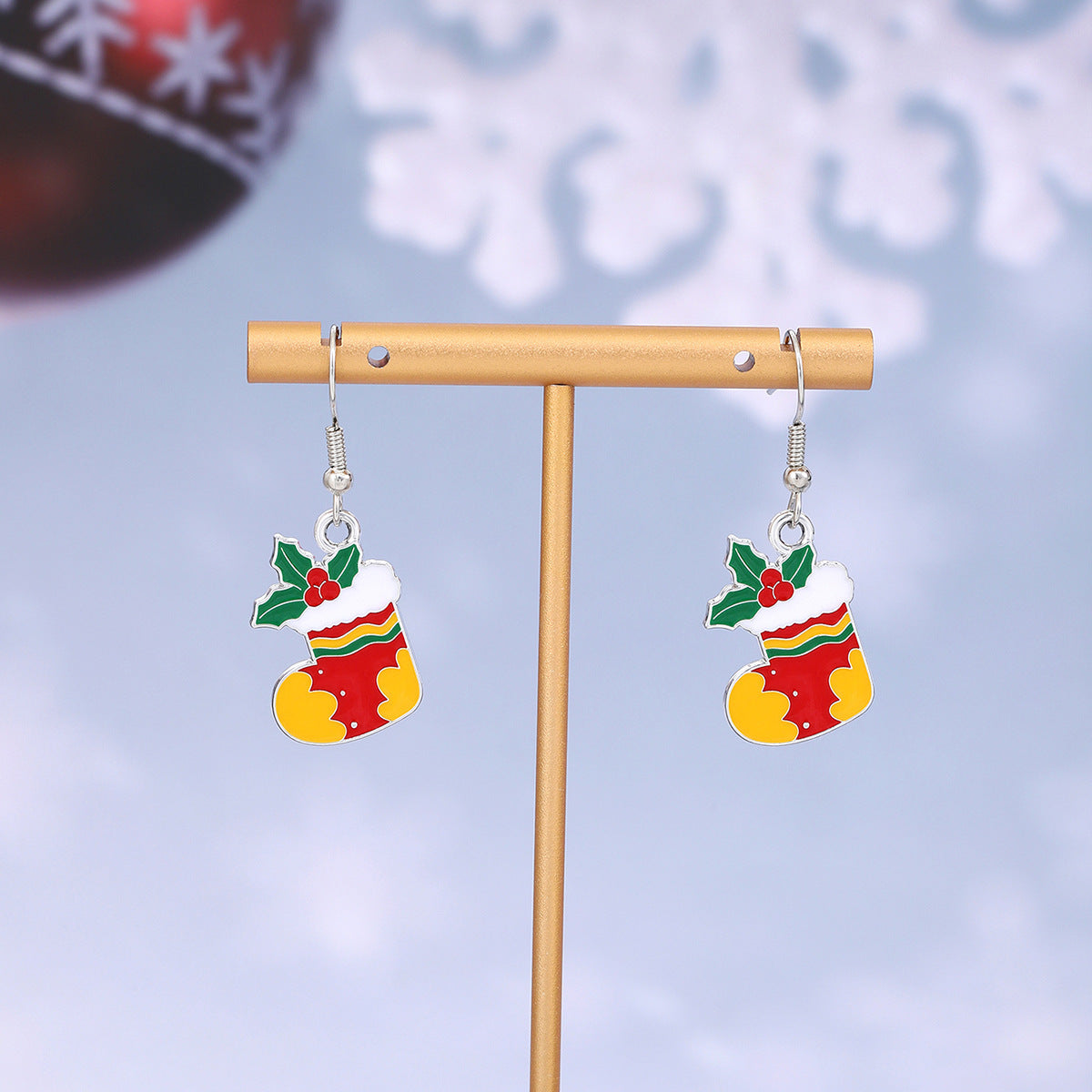 Wholesale Christmas Oil Drop Santa Claus Snowman Earrings ACC-ES-ZhuiWo004
