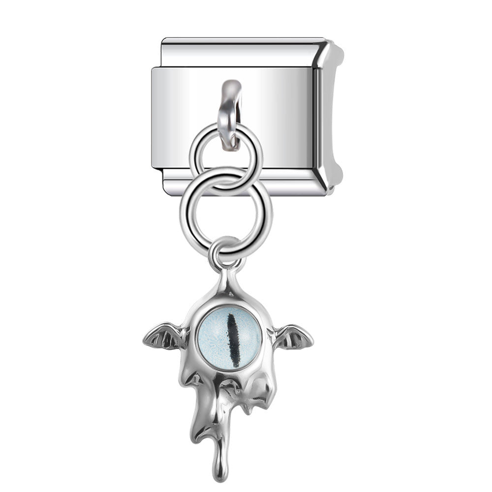 Wholesale Italian Charm Bracelet 9mm DIY Splicing Devil's Eye Series Stainless Steel Composable Bracelet